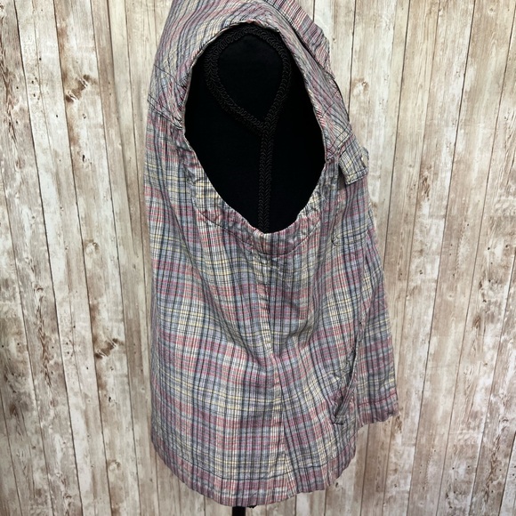 Christopher & Banks Plaid Vest - Red, Blue,‎ Gray - Picture 4 of 8